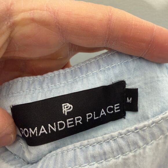 Pomander Place Tuckernuck Lola Chambray Tiered Midi Dress Size Medium - Picture 2 of 9